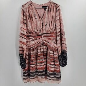 White House Black Market V-Neck Printed Mini Dress Size 10 NEW